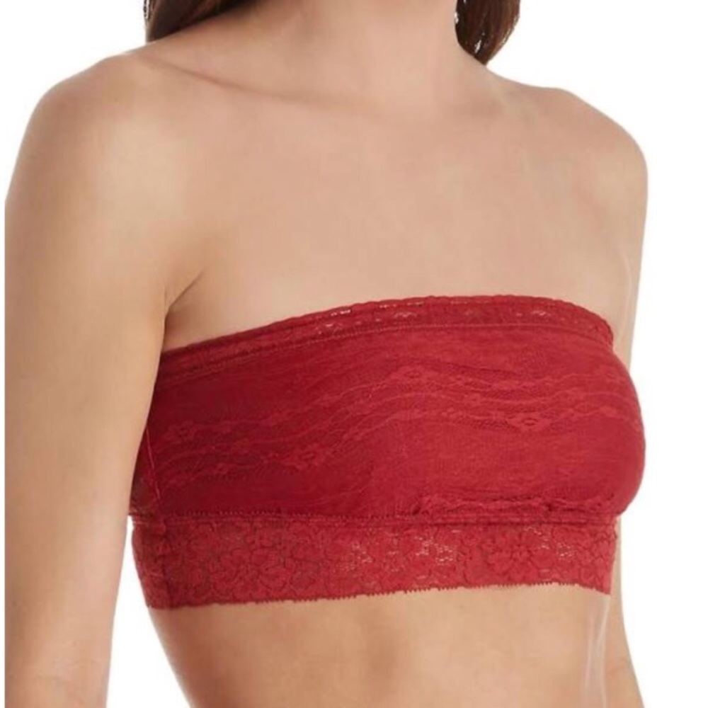 NEW NWT Free People Lace Strapless Bra Red